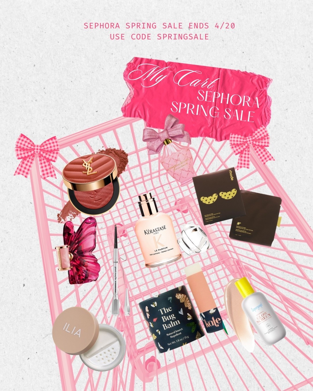 What’s in my cart at @Sephora 💋💄
Last day of the spring sale 
Use code SPRINGSALE for a discount 

Makeup | beauty | skin health | skin care | YSL | Rhode | love shack fancy | bug balm | supercool | sunscreen | ilia | kerastase | brow wiz benefit | @Supergoop! | GRWM | skin care routine | eye patches | powder | perfume | Mother’s Day gifts | blush | hair perfume | insect repellent | Sephora | dae | 

#LTKselfcare #LTKgrwm #LTKBeauty