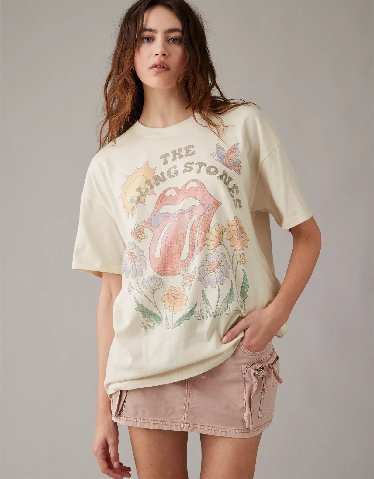 AE Oversized Rolling Stones Graphic T-Shirt | American Eagle Outfitters (US & CA)