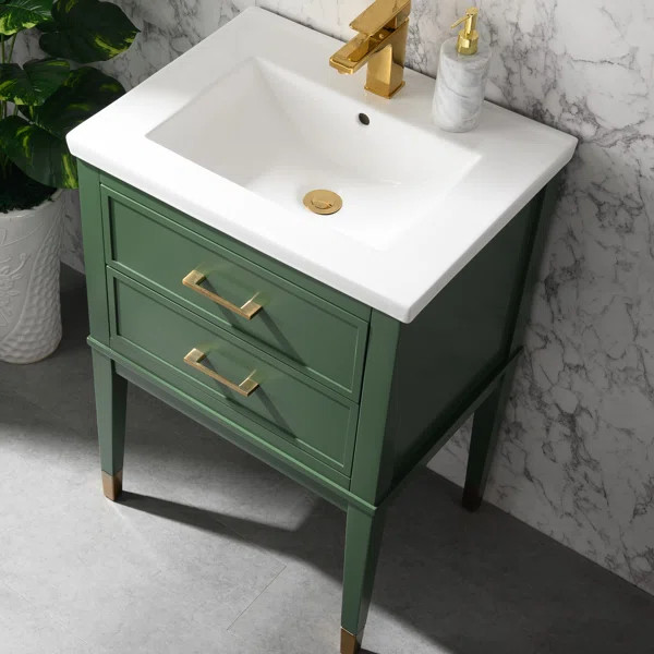 Deon 24'' Single Bathroom Vanity with Ceramic Top | Wayfair North America