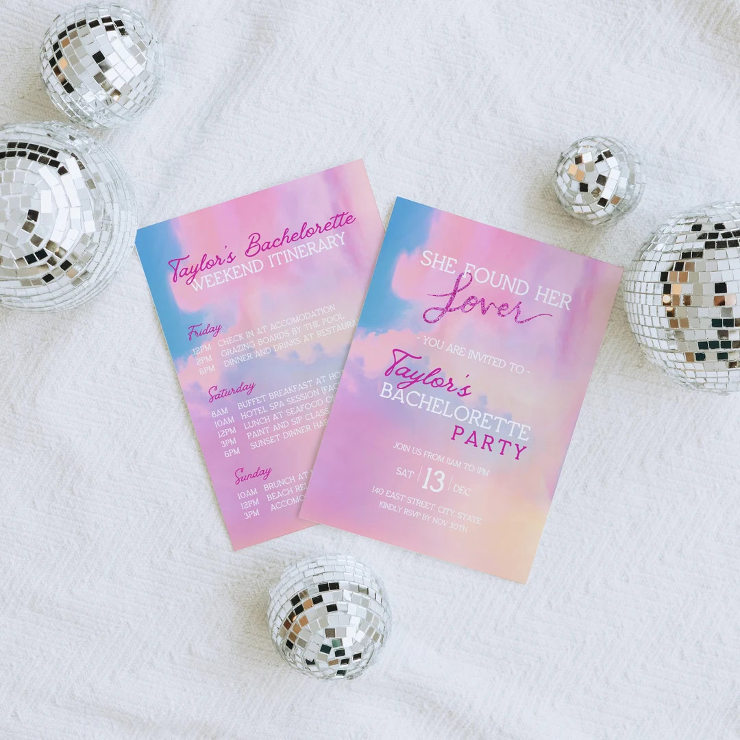 Lover bachelorette party invitation template, she found her lover, weekend itinerary, printable b... | Etsy (US)