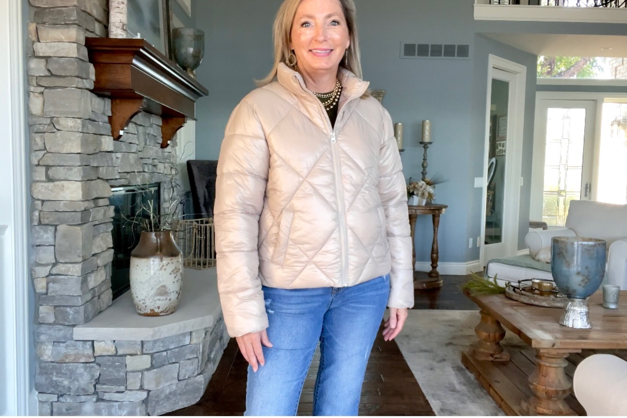 This is a NEW champagne quilted puffer jacket from Walmart! This is a great color and thickness for fall! 

#LTKunder50