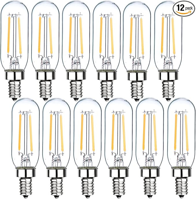 Sunaiony E12 Candelabra Bulb 25W T6 LED Bulb Dimmable 3000K Soft White, 2W Vintage LED Filament E... | Amazon (US)