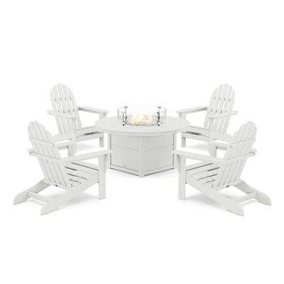 Classic Adirondack 5-Piece Conversation Set with Fire Pit Table | Wayfair North America