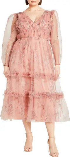 Kitty Long Sleeve Tulle Maxi Dress | Nordstrom