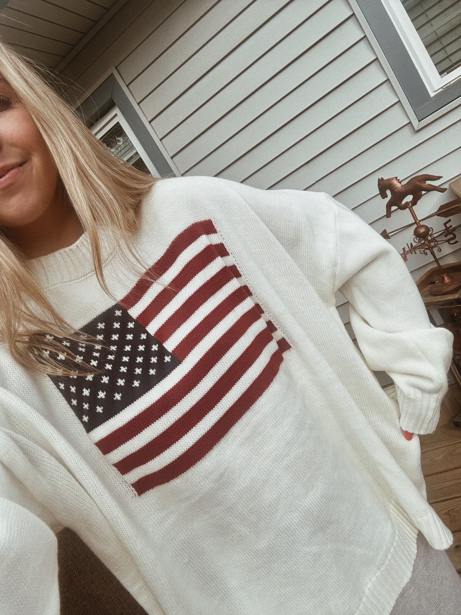 American flag sweater- perfect for memorial day, 4th of July & labor day!🤍✨🇺🇸 

#LTKSeasonal #LTKFindsUnder50 #LTKSummerEdit