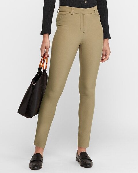 High Waisted Soft Twill Skinny Pant | Express