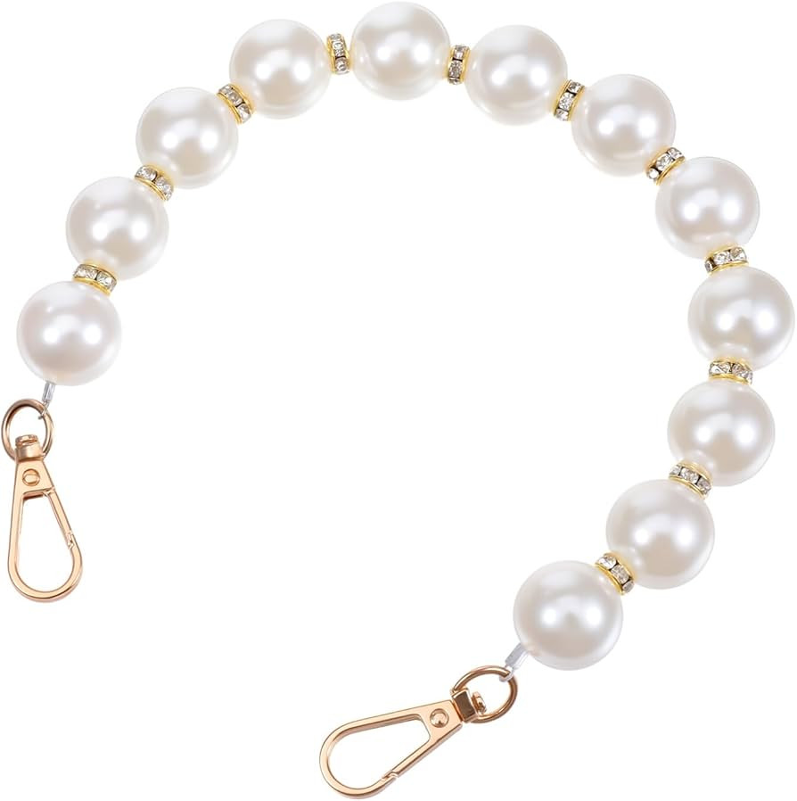 Pearl Purse Chain, 14 Inch Pearl Bag Charm Bead Purse Handle Strap Chain Charms Replacement Bag E... | Amazon (US)