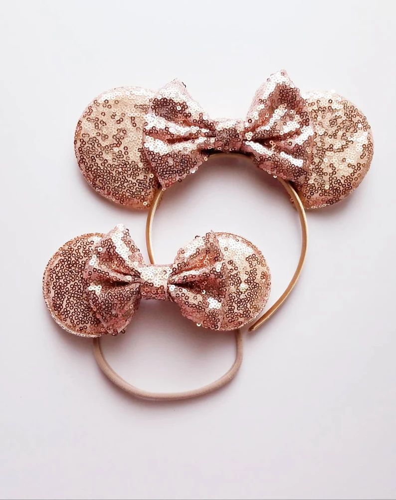 Mommy and Baby Rose Gold Minnie Ears Set / Mommy and Me / | Etsy | Etsy (US)