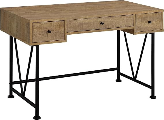 Coaster Home Furnishings - Analiese - Wood - 3-Drawer Writing Desk with Metal Legs, and V-Bracing... | Amazon (US)