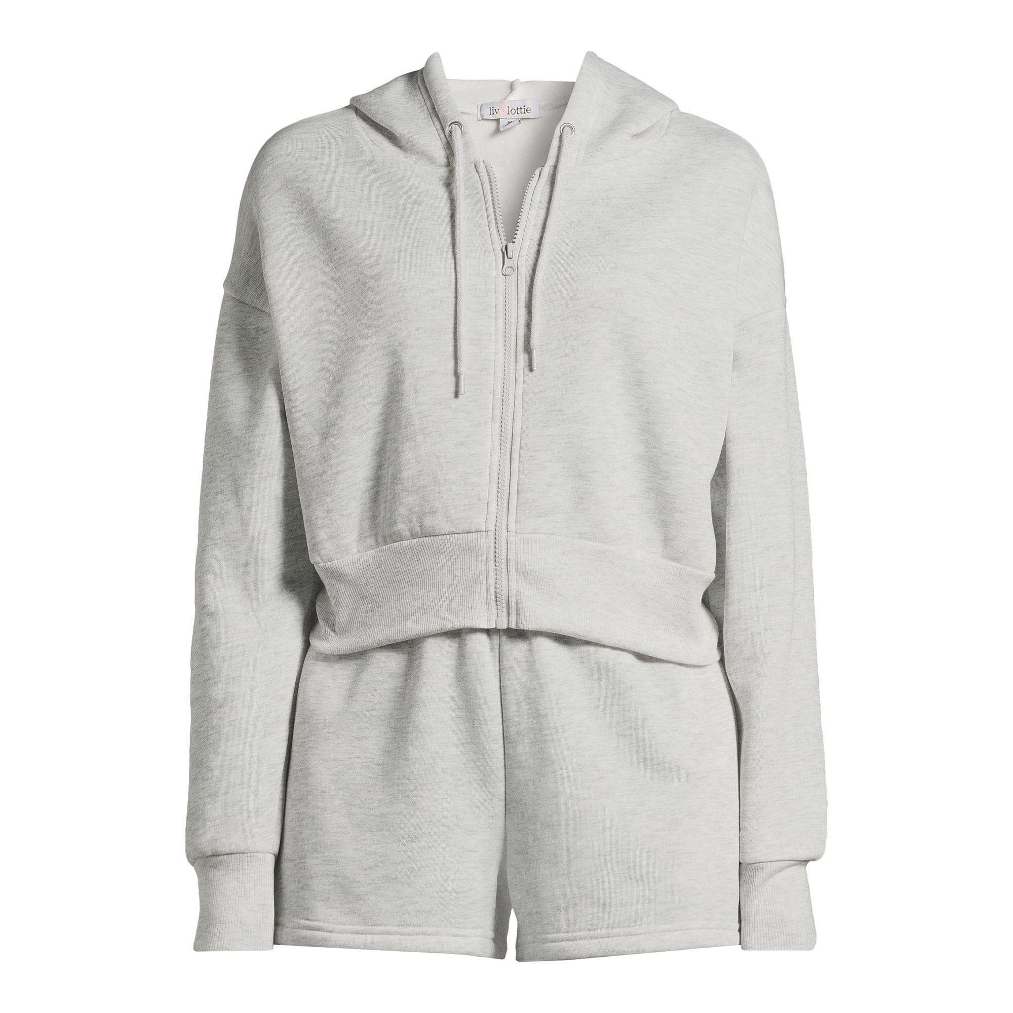 Liv & Lottie Juniors Fleece Zip Up Hoodie and Shorts Set, 2-Piece | Walmart (US)