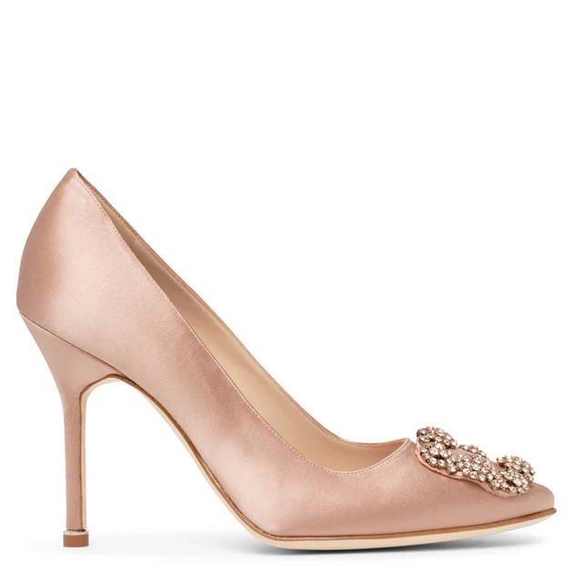 Hangisi 105 beige rose satin pumps | Shop Savannahs (US)