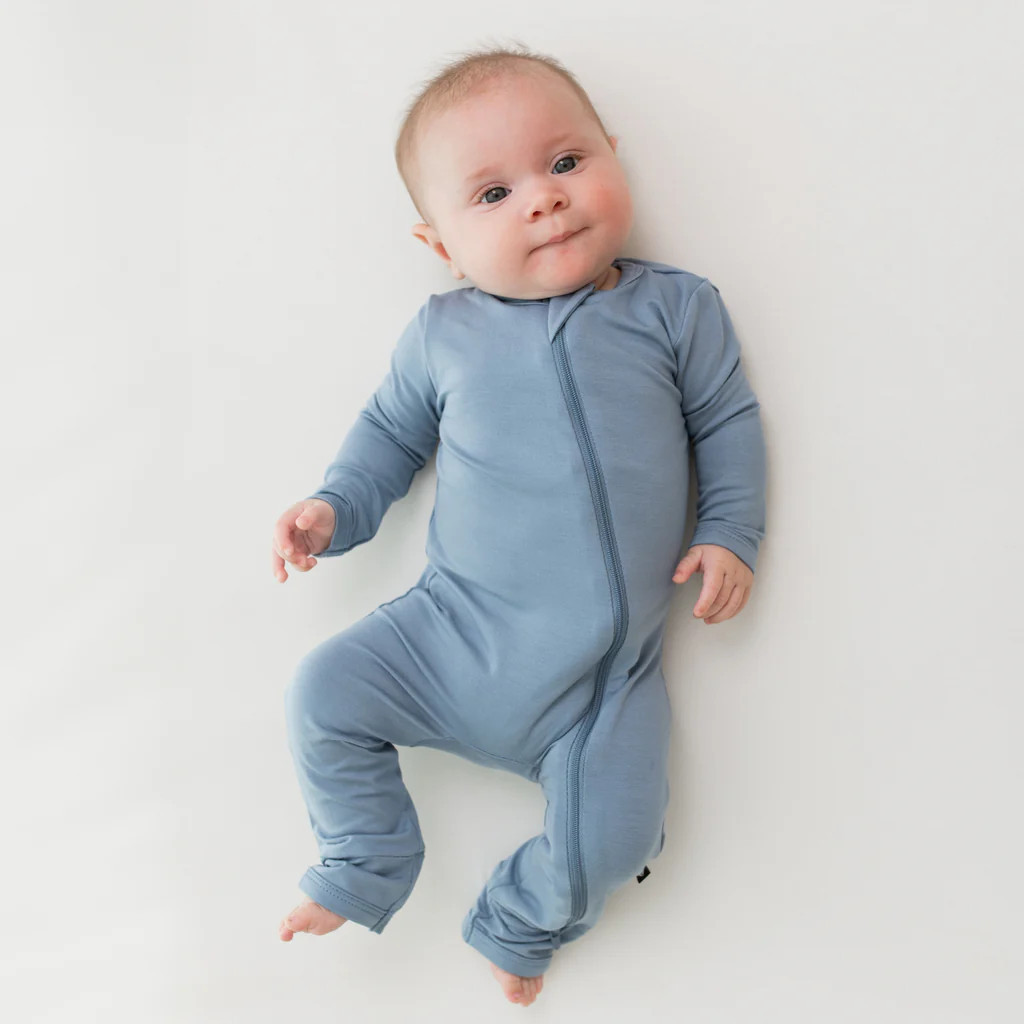 Zippered Romper in Slate | Kyte BABY
