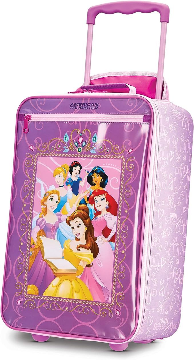 American Tourister Kids' Disney Softside Upright Luggage, Princess 2, Carry-On 18-Inch | Amazon (US)