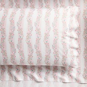 Organic Blooming Stripe Sheet Set | Pottery Barn Teen