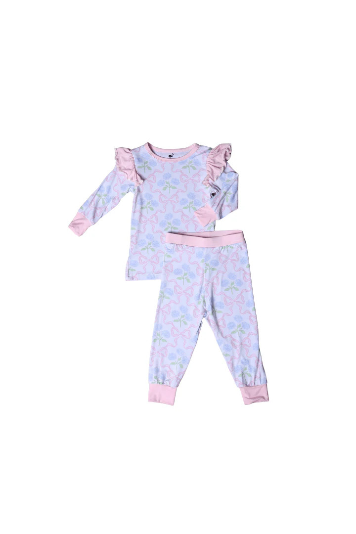 Hydrangea Bow Pajamas | The Smocked Flamingo