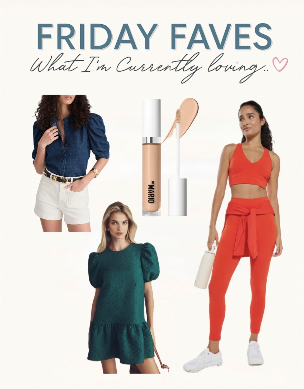 Friday Faves 🤍
A few things I’m loving this week!

⭐️ Denim Top – perfect for work or casual. Denim is everywhere this season.
✨Concealer – a good one is hard to find, and this one is 💯.
🔥 Workout Set – I’ve had my eye on this & it’s finally on sale! The fit + feel is amazing.
😍 The Dress – total fall perfection. I’ll be wearing this for Thanksgiving, Christmas, and everything in between.

Tap to shop my faves ✨

#LTKSaleAlert #LTKActive #LTKStyleTip