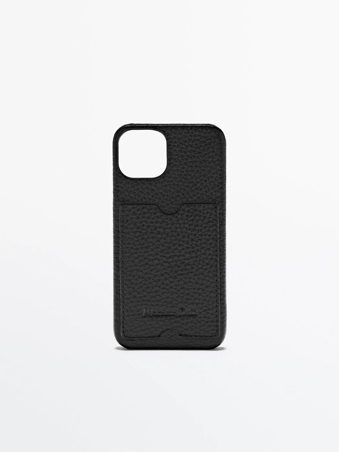 Tumbled leather iPhone 13 case with card slot | Massimo Dutti (US)