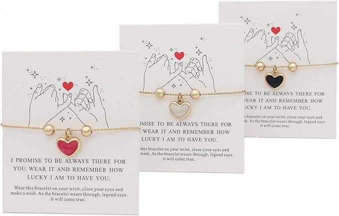 Friendship string bracelets for 2/3/4 friends sisters bracelets, 14K gold adjustable bracelets fo... | Amazon (US)