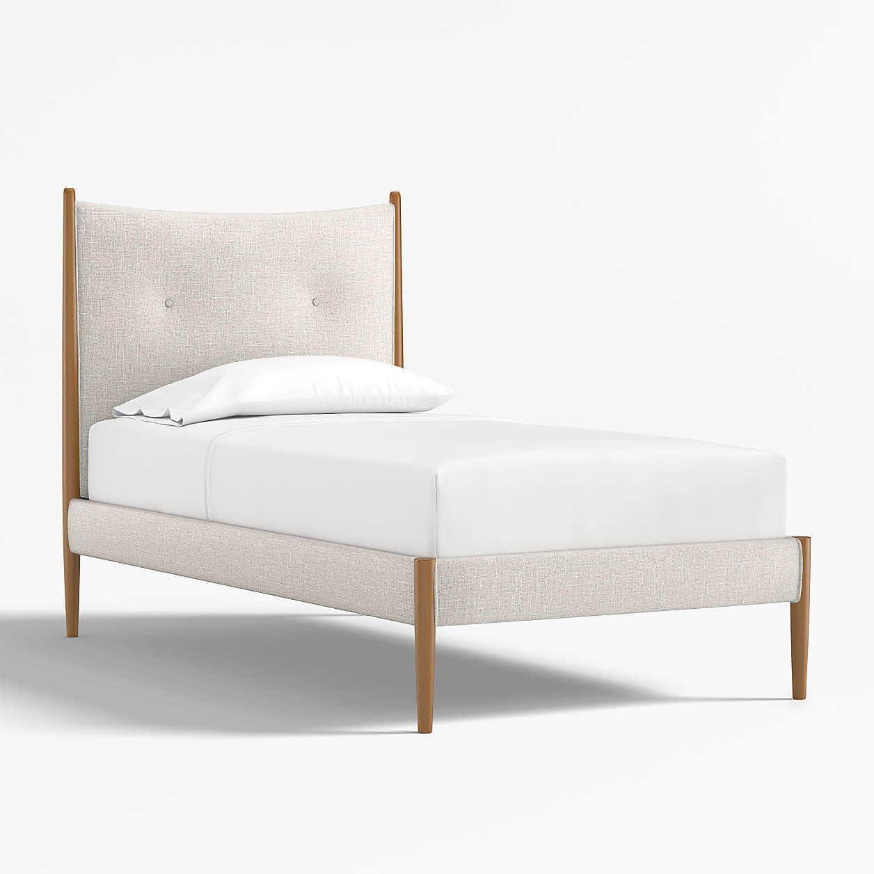 Hampshire Natural Upholstered Kids Twin Bed + Reviews | Crate & Kids | Crate & Barrel