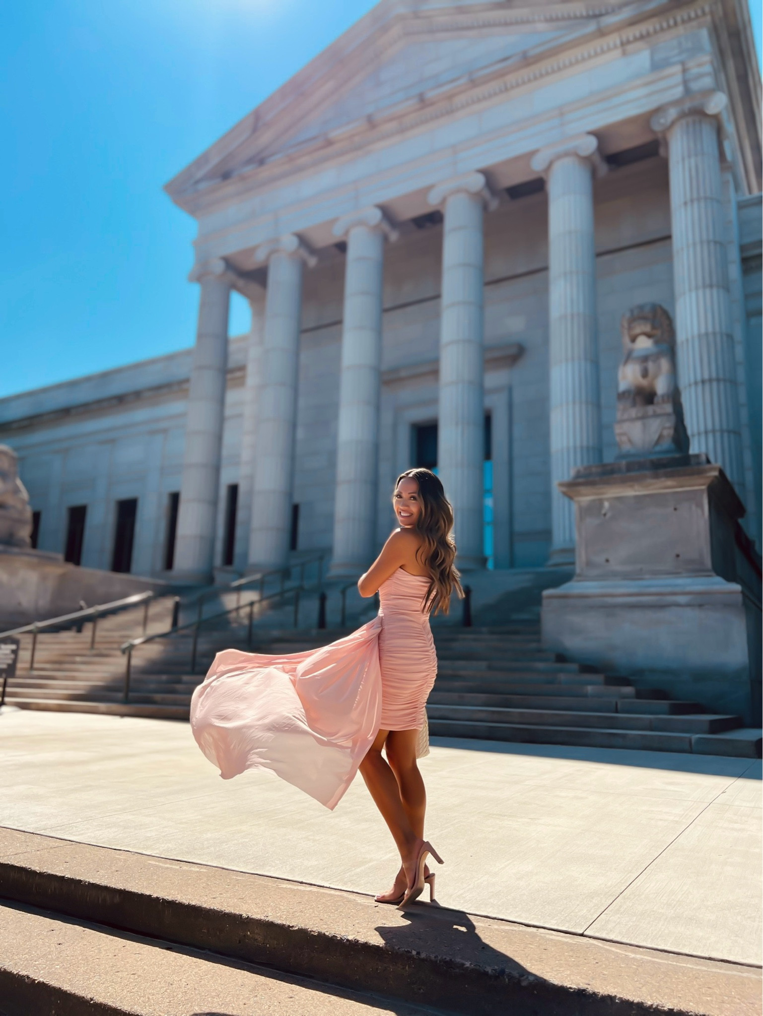 This dress is everything! Perfect pink color, front draping and side train is to die for! Wearing size XS. 

would make a perfect wedding guest dress 

#LTKParties #LTKWedding #LTKFindsUnder100