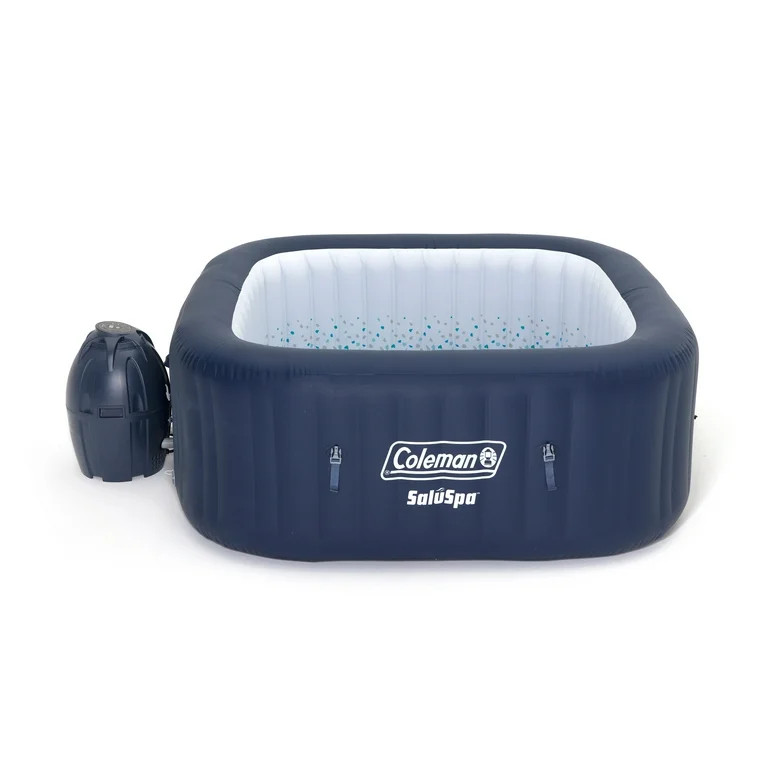 Coleman SaluSpa 4 Person Square Portable Inflatable Outdoor Hot Tub Spa, Blue | Walmart (US)