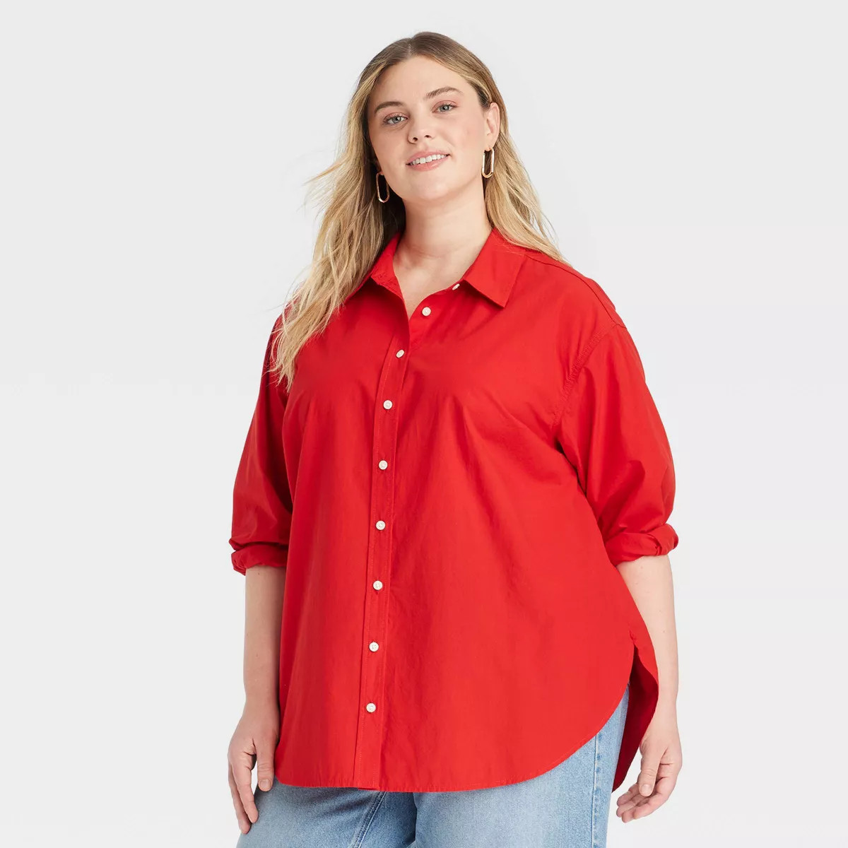 Women's Oversized Long Sleeve Collared Button-Down Shirt - Universal Thread | Target