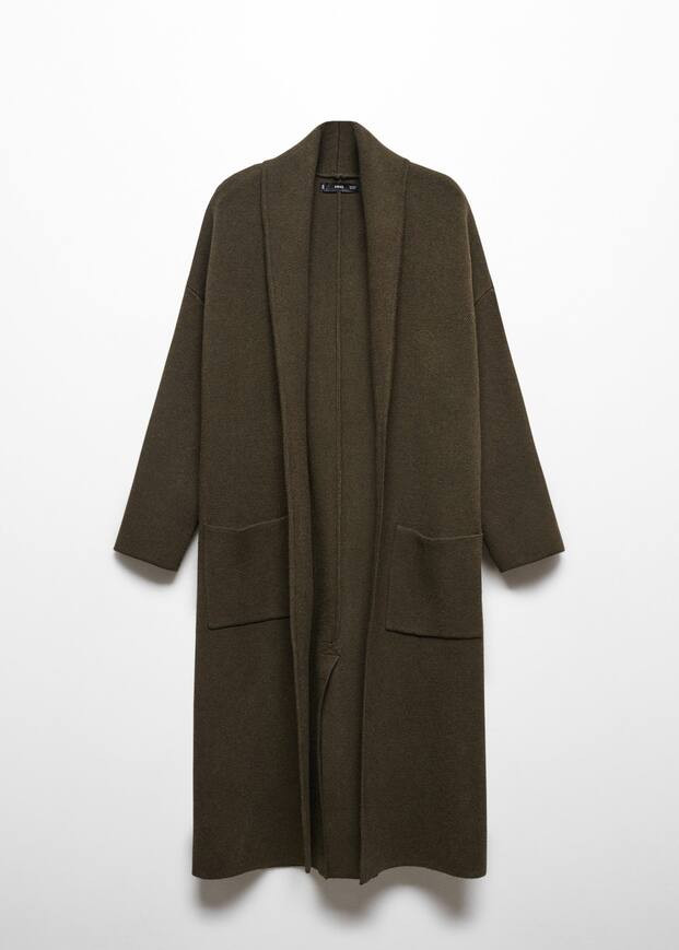 Oversized knitted coat with pockets -  Women | Mango USA | MANGO (US)
