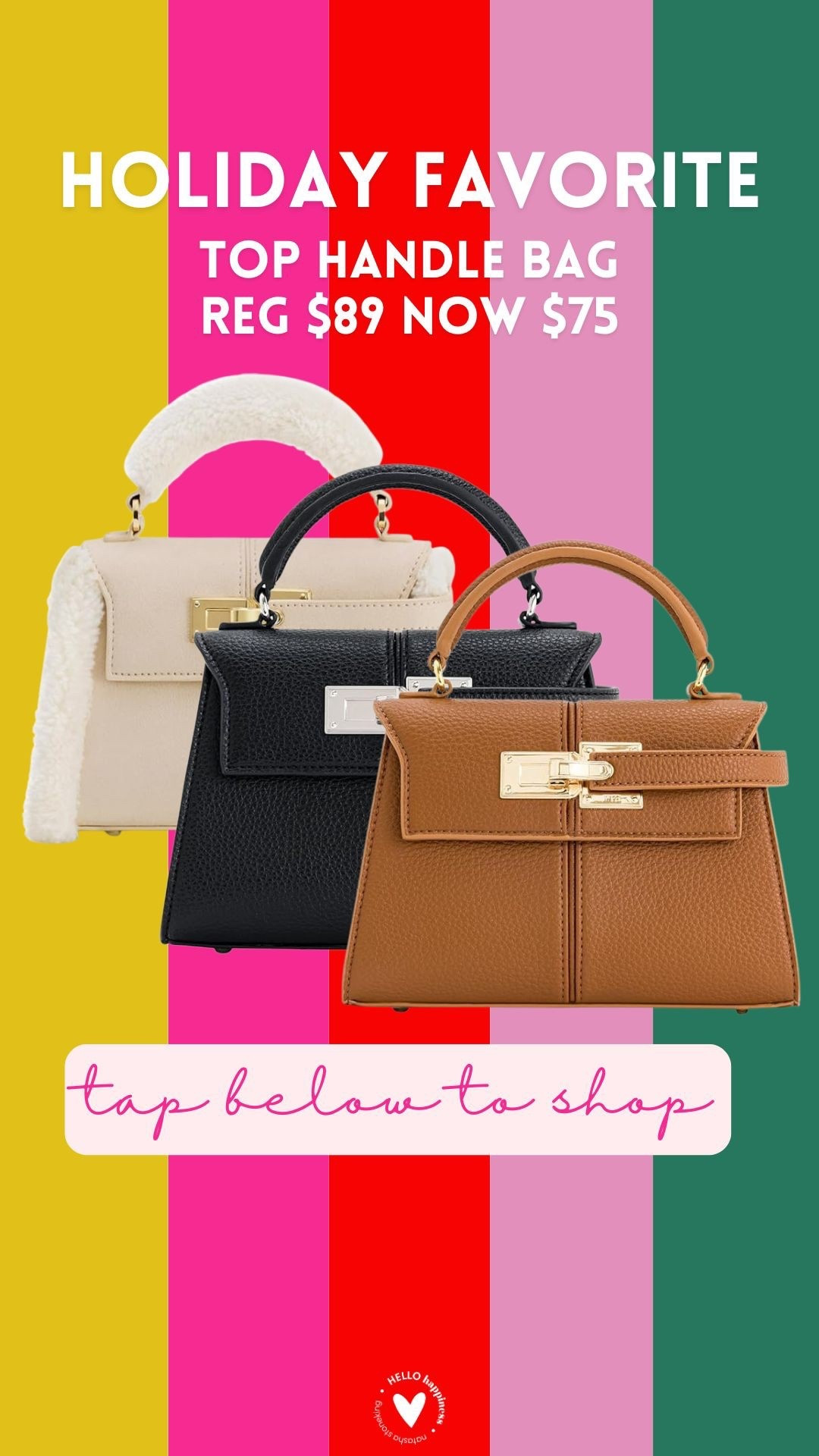 holiday favorite | top handle bag $75 

#LTKGiftGuide #LTKHoliday #LTKSaleAlert