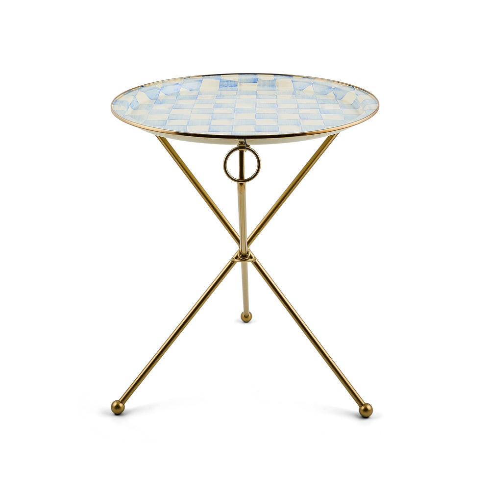 Sky Check Enamel Tilt Accent Table | MacKenzie-Childs