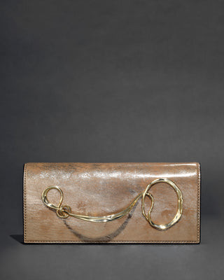 Twisted Gold Side Handle Clutch- Antique Gold | Alexis Bittar