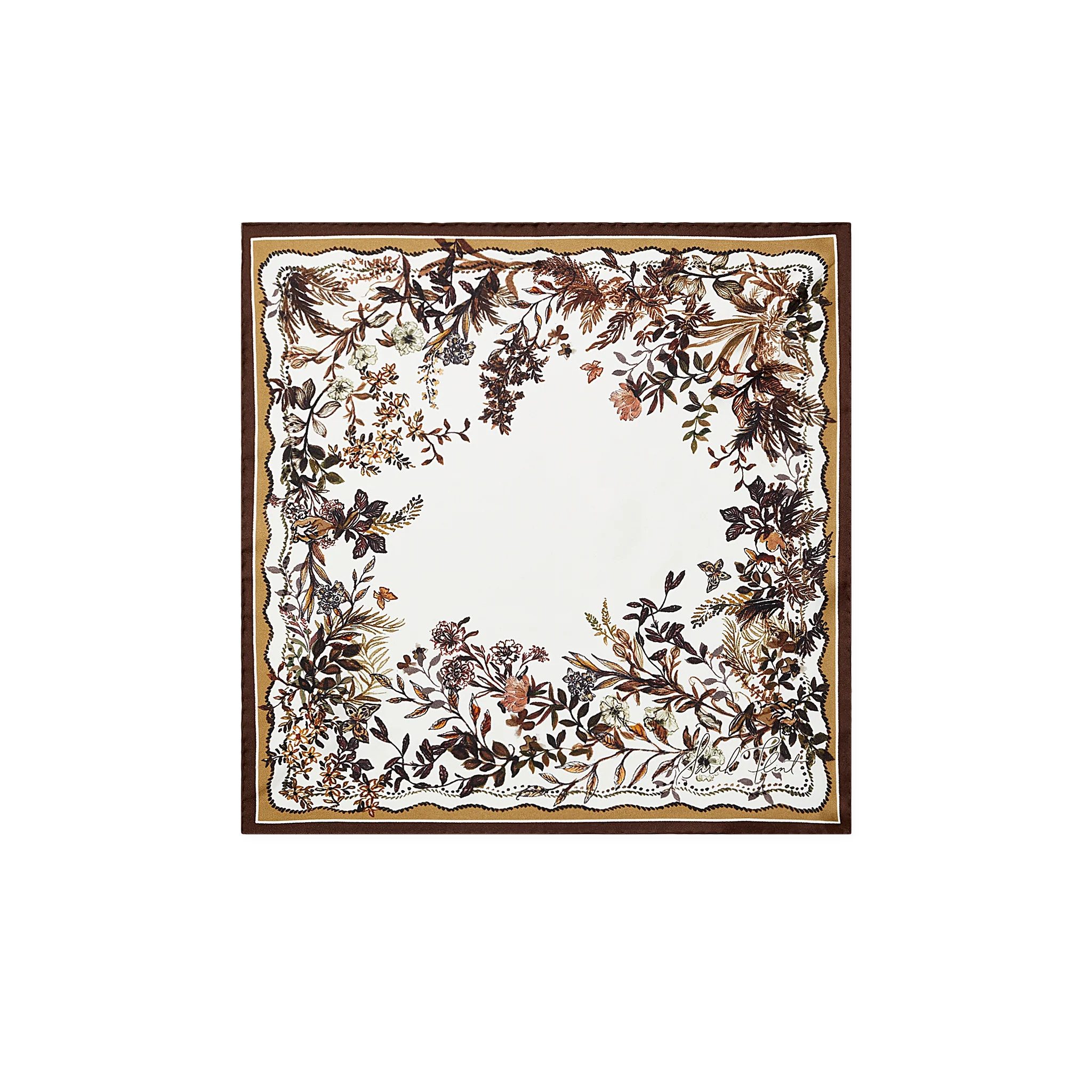 Hidden Garden Scarf 45 | Chestnut Silk | Sarah Flint | Sarah Flint