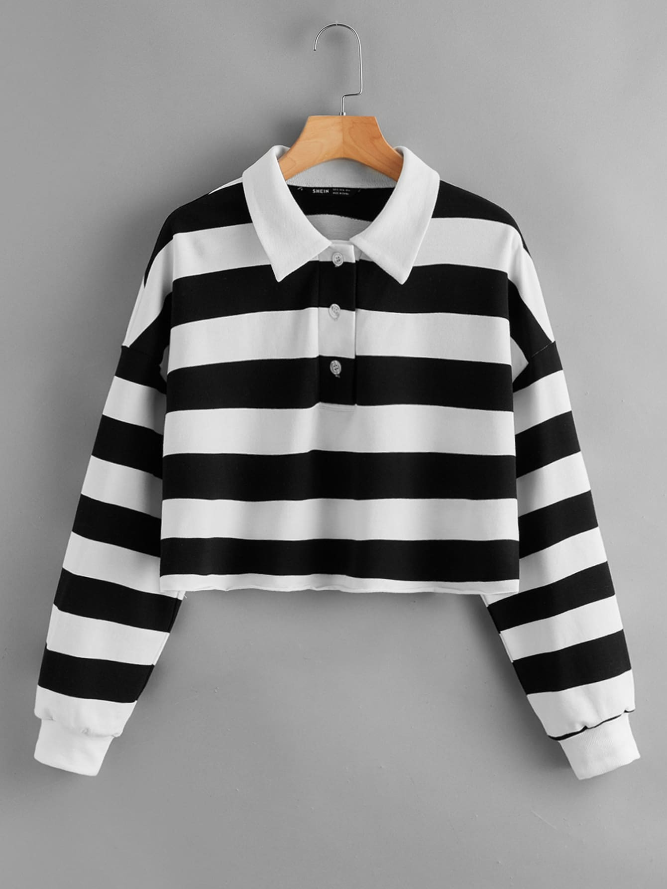 SHEIN Drop Shoulder Striped Sweatshirt | SHEIN