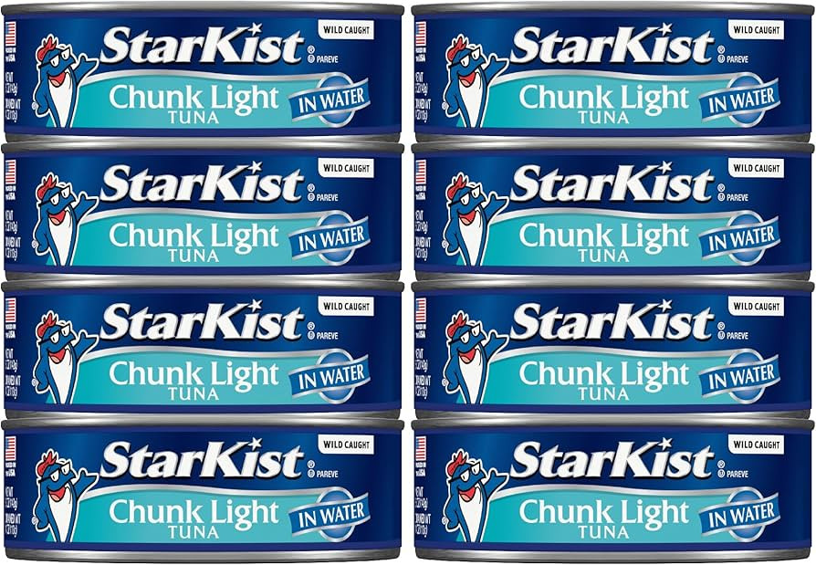 StarKist Chunk Light Tuna in Water, 5 oz (8 Pack) Canned Tuna Fish, Wild Caught, Gluten Free, Rea... | Amazon (US)