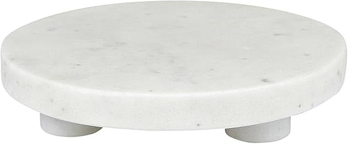 Santa Barbara Design Studio Marble Serving Board Strong Stone Round Footed Tray, 6" Diameter, Whi... | Amazon (US)