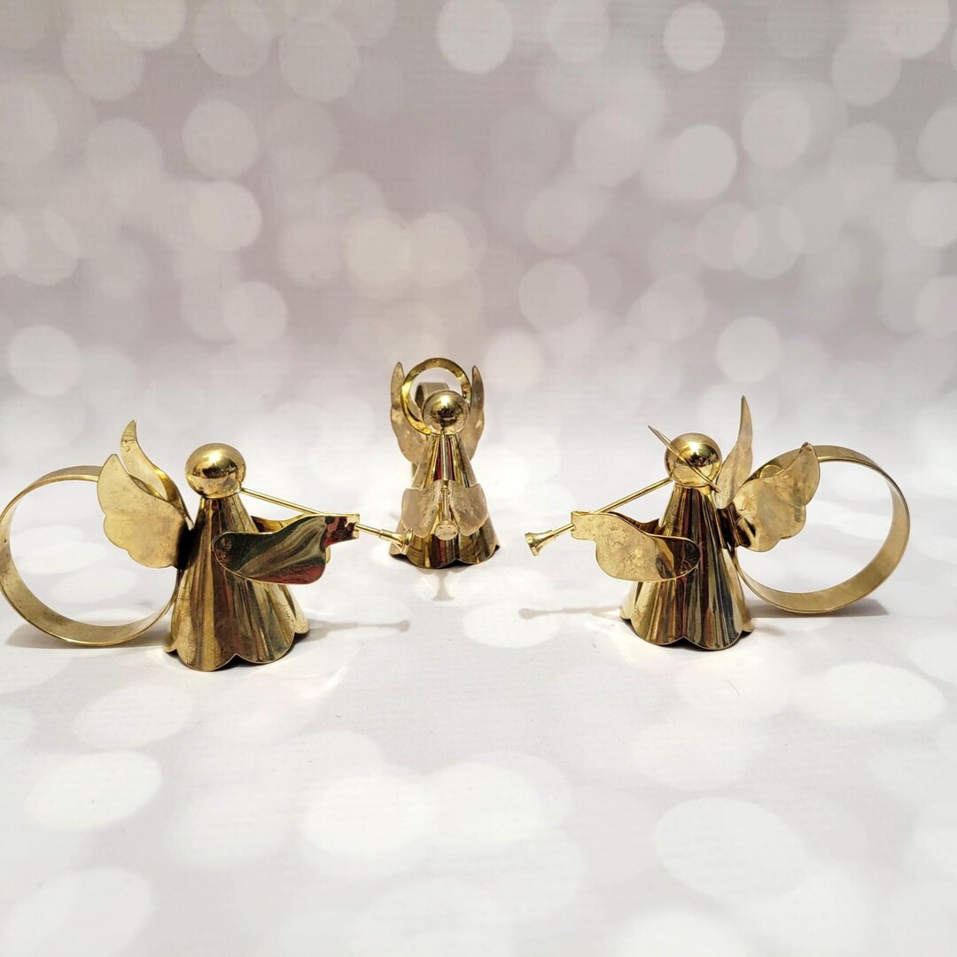Vintage Brass Musical Angel Napkin Rings Hong Kong Christmas Decor | Etsy (US)