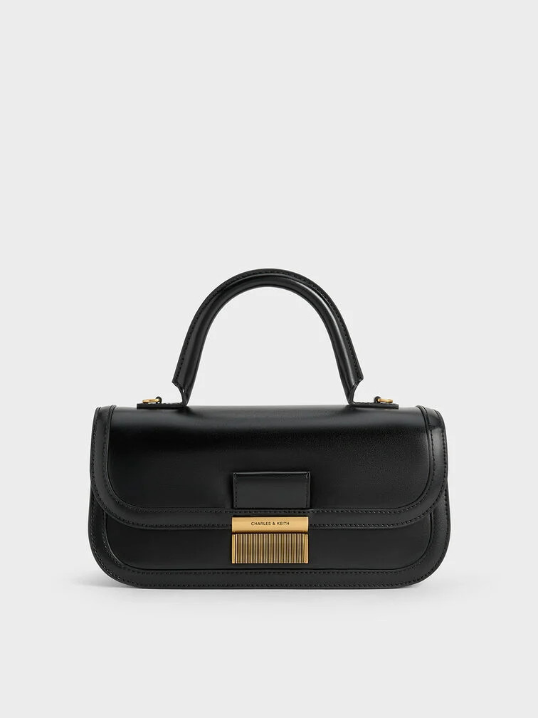 Charlot Elongated Top Handle Bag - Black | Charles & Keith UK