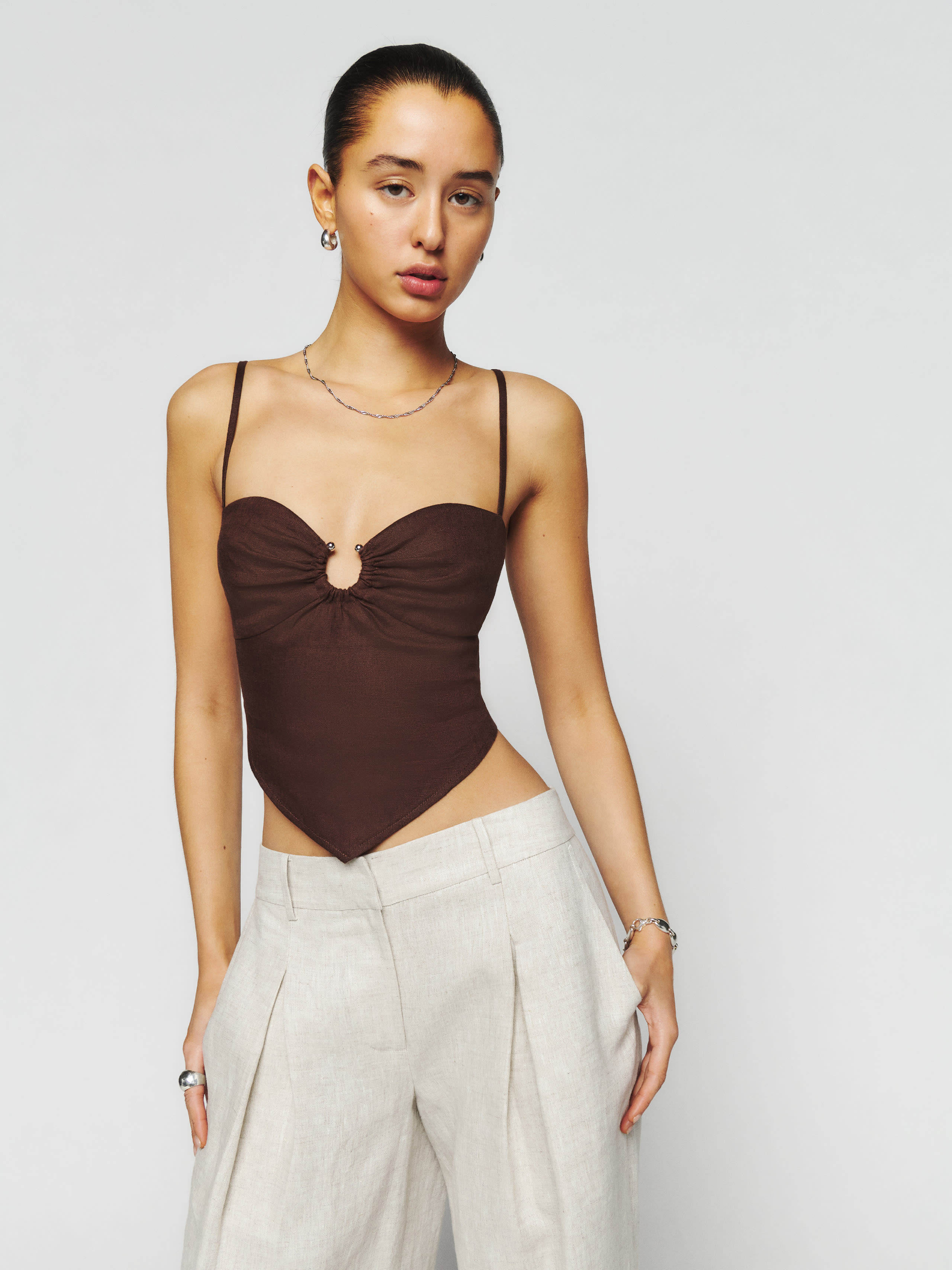 Sansa Linen Top | Reformation (Global)