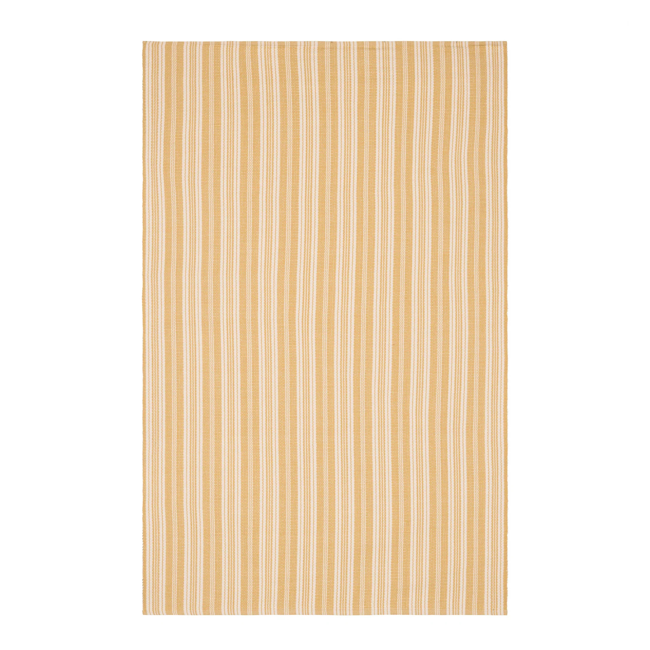 Ticking Stripe Gold/Ivory Handwoven Indoor/Outdoor Rug | Annie Selke