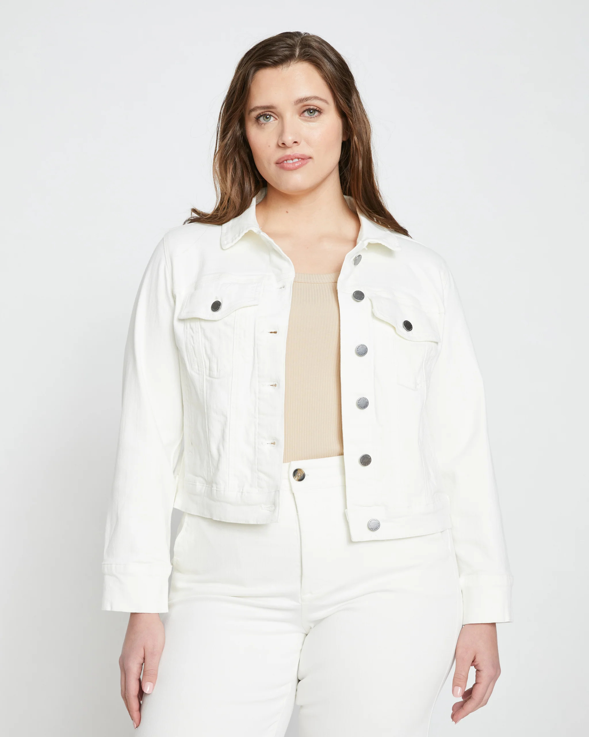Kelsey Denim Jacket - White | Universal Standard