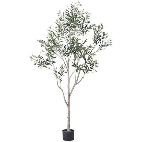 Nafresh Tall Faux Olive Tree，7ft（84in） Realistic Potted Silk Artificial Indoor with Green L... | Amazon (US)