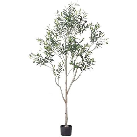 Nafresh Tall Faux Olive Tree，7ft（84in） Realistic Potted Silk Artificial Indoor with Green L... | Amazon (US)