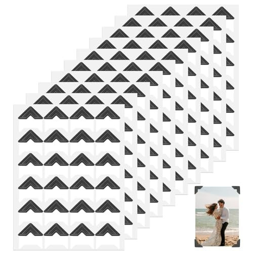240 Pcs Black Photo Corners, Self Adhesive Photo Corners for Scrapbooking, Photo Mounting Corners, Picture Corner for DIY Craft Photo Album Journal Diary, 10 Sheets | Amazon (US)