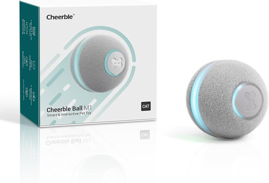 Cheerble Smart Interactive Cat Toy, Automatic Moving Bouncing Rolling Ball for Indoor Cat Kitten,... | Amazon (US)