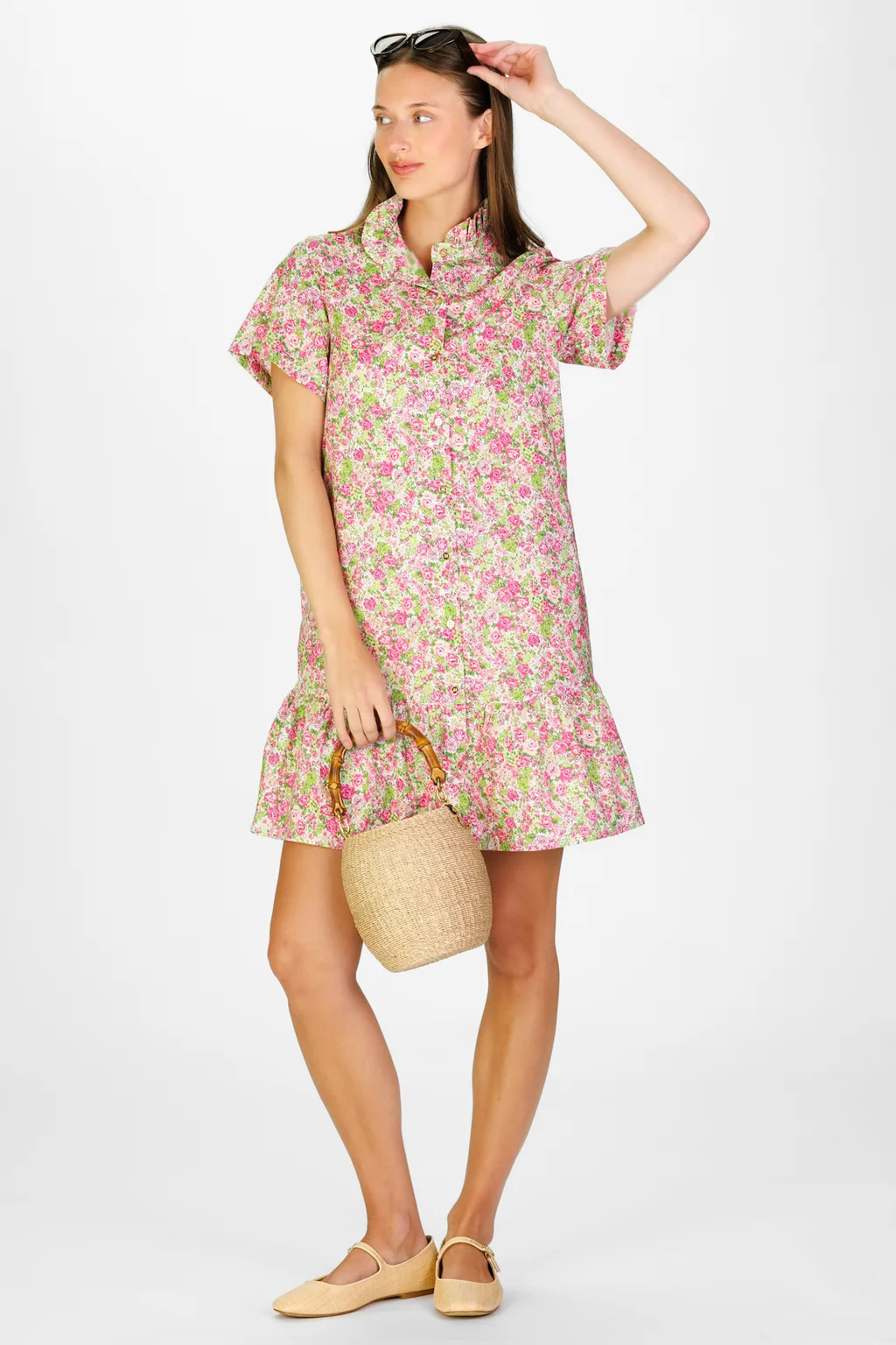 Inez Dress in Pink Floral | Duffield Lane