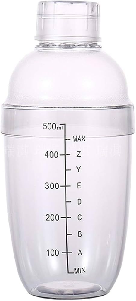 1Pc Plastic Cocktail Shaker with Scale and Strainer Top, Clear Plastic Cocktail Shaker Bottle Win... | Amazon (US)