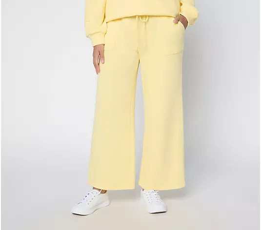 Make Your Selection: Peace Love World Regular Ankle French Terry Pants with Crochet | QVC