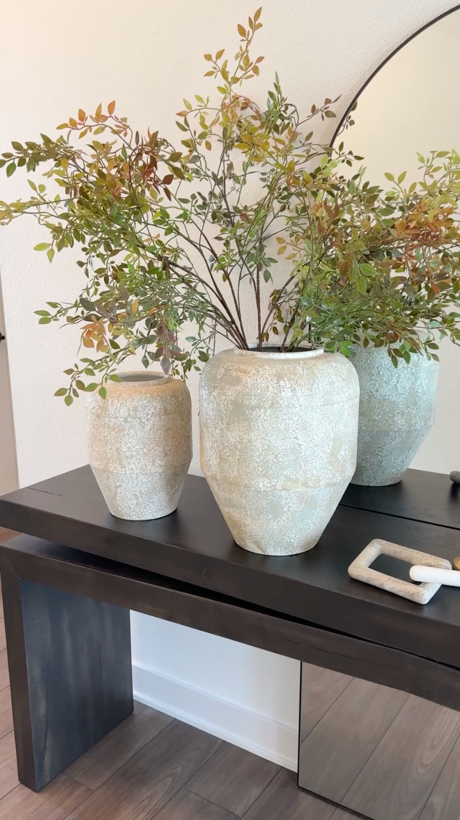 Wayfair vases + console styling 🤍 Neutral layers that instantly make the whole space feel warm and elevated. 

 #LTKHome