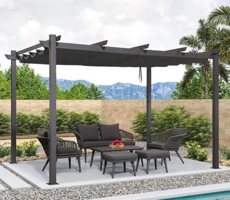 Metal pergola, outdoor furniture, patio furniture

#LTKHome #LTKFamily #LTKSeasonal