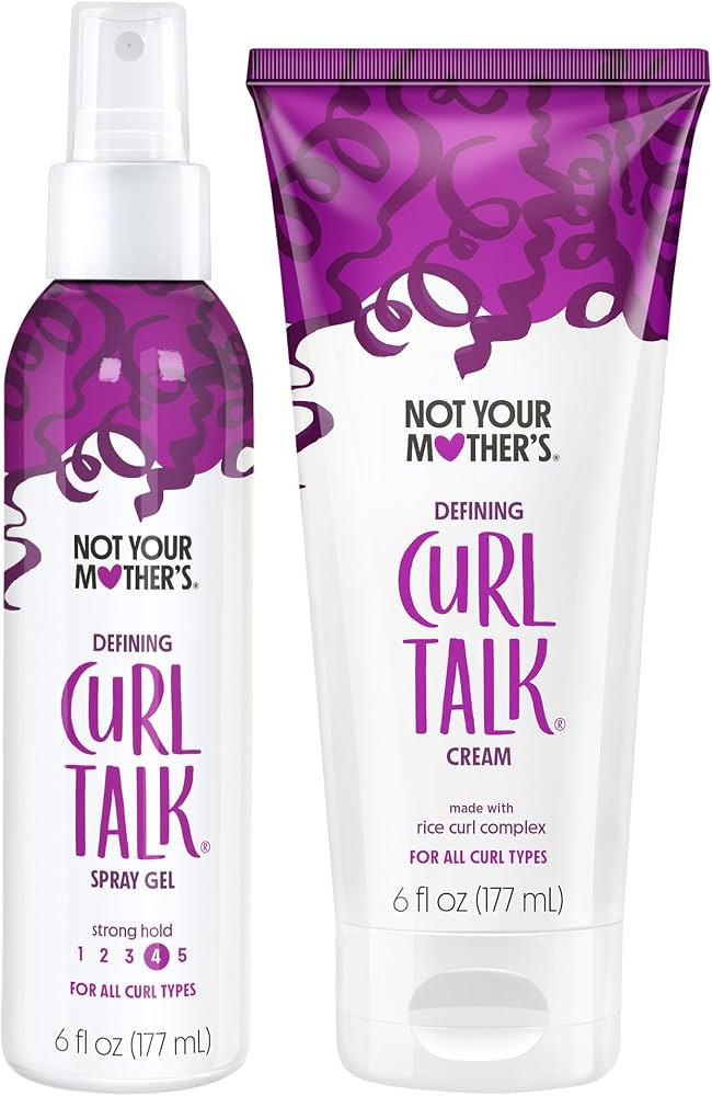 Not Your Mother's Curl Talk Defining Spray Gel and Defining Cream (2-Pack) - Formulated with Rice... | Amazon (US)