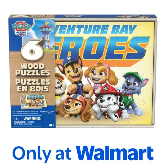 Spin Master Games, PAW Patrol 6-Pack of Wooden Jigsaw Puzzles, for Ages 3 and up | Walmart (US)